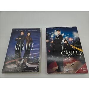 Castle The Complete First Season + Second Season DVD Bundle Pre-Owned